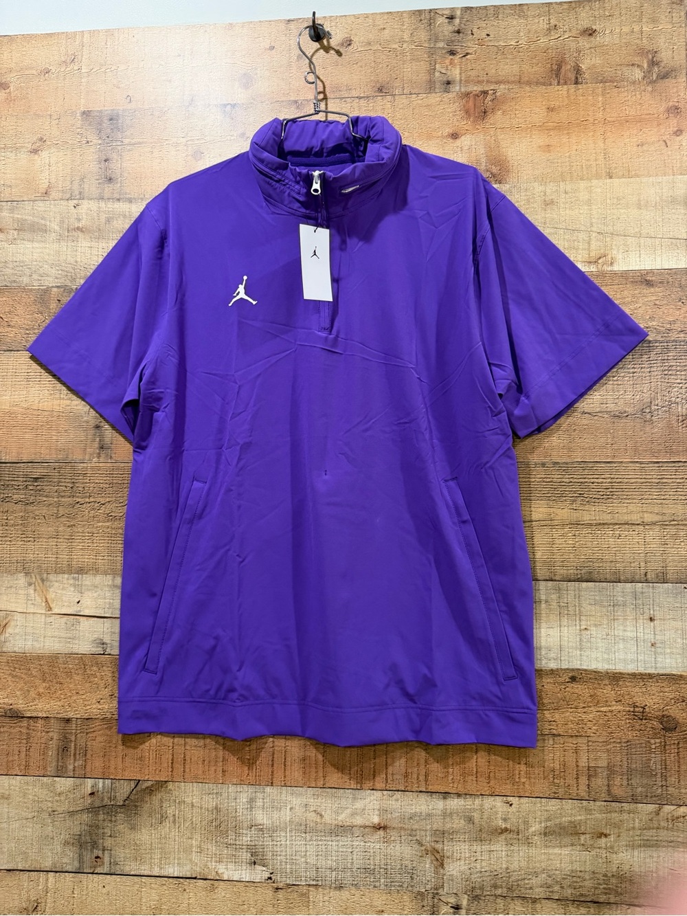 New With Tags Jordan Men’s Coach Purple Short-Sleeve Pullover 1/4 Zip Jacket